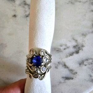 Tanzanite And Diamond White Gold Wedding Set, Custom Design